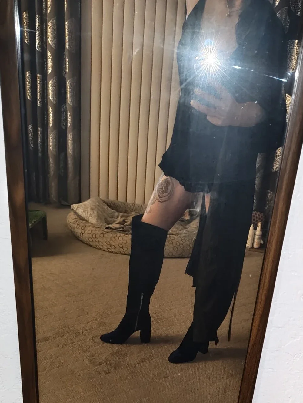 JOIE Lalana Velvet Over-the-Knee Boots in Rich Navy Blue Colorway